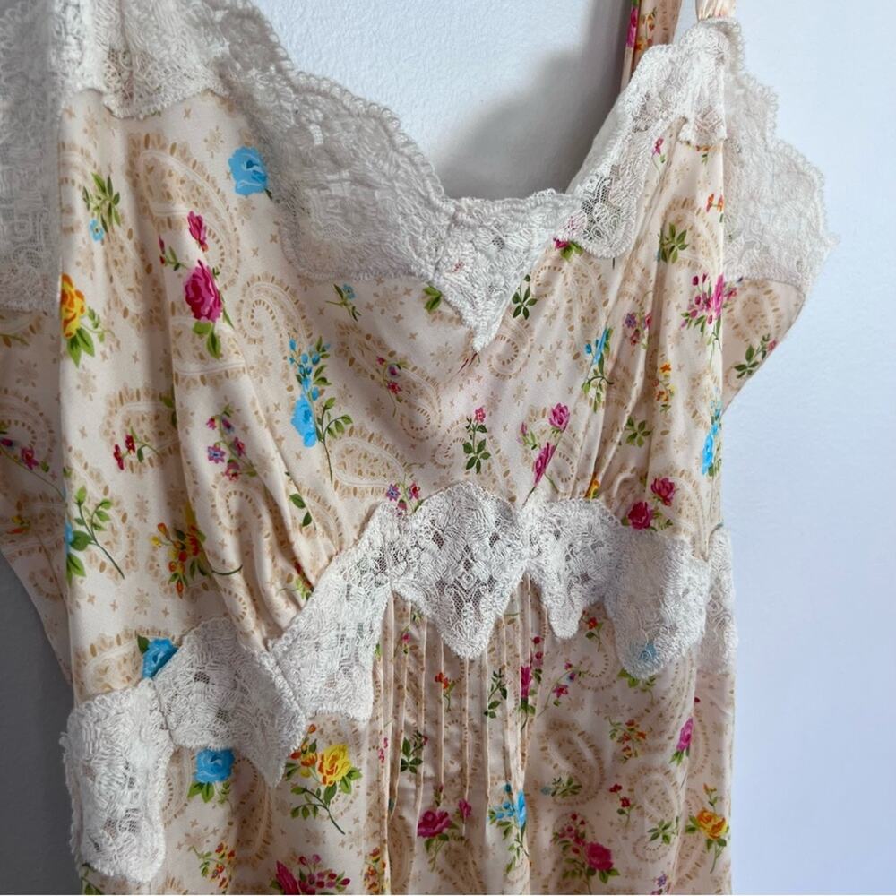 Spell Sz M Fleur Maxi Slip Lace Dress in Macaroon Floral Paisley - Picture 4 of 7